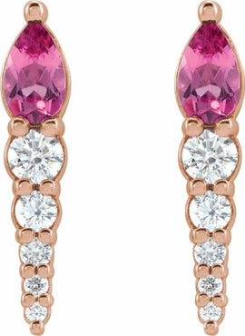 14K White Gold Lab-Grown Alexandrite & 1/4 CTW Natural Diamond Earrings