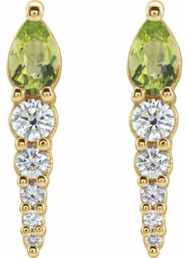 14K White Gold Lab-Grown Alexandrite & 1/4 CTW Natural Diamond Earrings