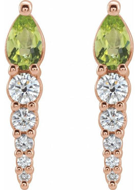14K White Gold Lab-Grown Alexandrite & 1/4 CTW Natural Diamond Earrings