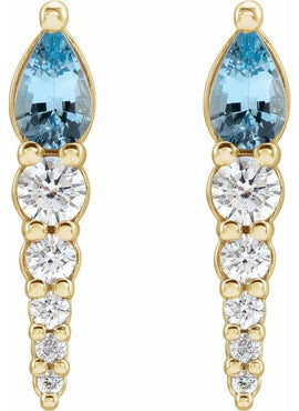14K White Gold Lab-Grown Alexandrite & 1/4 CTW Natural Diamond Earrings
