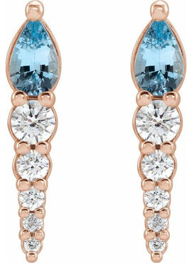 14K White Gold Lab-Grown Alexandrite & 1/4 CTW Natural Diamond Earrings