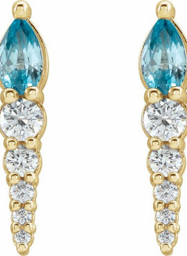 14K White Gold Lab-Grown Alexandrite & 1/4 CTW Natural Diamond Earrings