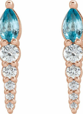 14K White Gold Lab-Grown Alexandrite & 1/4 CTW Natural Diamond Earrings