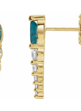 14K White Gold Lab-Grown Alexandrite & 1/4 CTW Natural Diamond Earrings