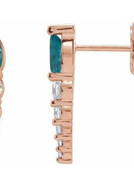 14K White Gold Lab-Grown Alexandrite & 1/4 CTW Natural Diamond Earrings