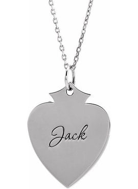 Sterling Silver Engravable Shield Pendant