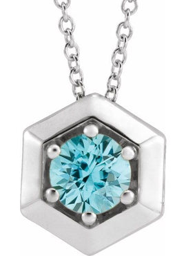 14K White Gold 1/2 CT Natural Diamond Geometric 16-18