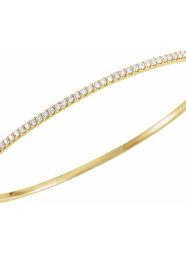 14K White Gold 1 CTW Natural Diamond Stackable Bangle 8
