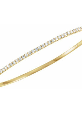 14K White Gold 1 CTW Natural Diamond Stackable Bangle 8