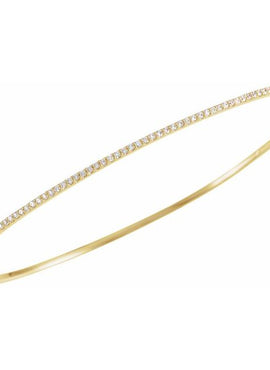 14K White Gold 1 CTW Natural Diamond Stackable Bangle 8