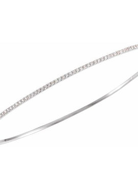 14K White Gold 1 CTW Natural Diamond Stackable Bangle 8