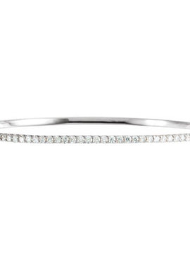 14K White Gold 1 CTW Natural Diamond Stackable Bangle 8