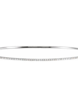 14K White Gold 1 CTW Natural Diamond Stackable Bangle 8