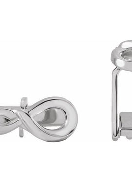 14K White Gold 15.8x7 mm Infinity-Inspired Cuff Links