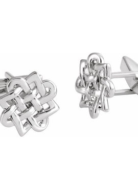 14K Yellow Gold 16x16 mm Celtic-Inspired Cuff Links