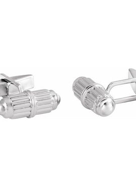 Sterling Silver 18.9x6.8 mm Barrel Cuff Links