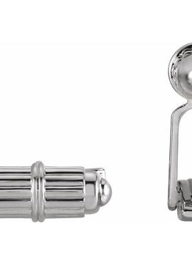 Sterling Silver 18.9x6.8 mm Barrel Cuff Links