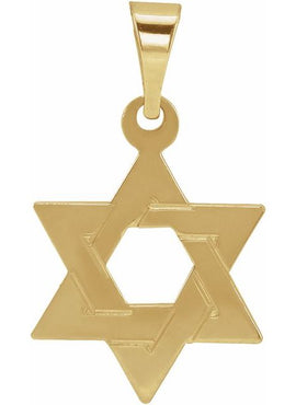 14K White Gold 32x26 mm Star of David Pendant