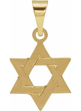 14K White Gold 32x26 mm Star of David Pendant
