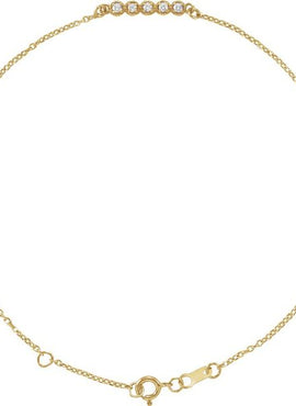 14K White Gold 1/8 CTW Natural Diamond Bar 6 1/2-7 1/2
