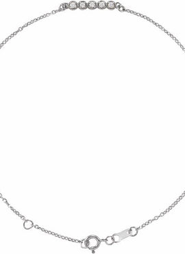 14K White Gold 1/8 CTW Natural Diamond Bar 6 1/2-7 1/2
