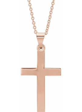 14K Rose Gold Cross Pendant