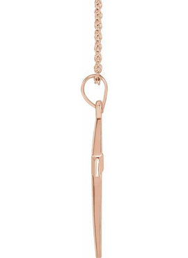 14K Rose Gold Cross Pendant
