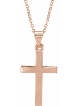 14K Rose Gold Cross Pendant