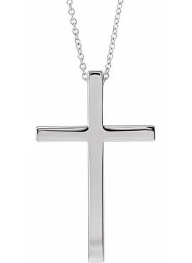 Platinum 25.7x15.7 mm Cross Pendant