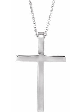 Platinum 25.7x15.7 mm Cross Pendant