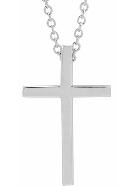 Platinum 25.7x15.7 mm Cross Pendant