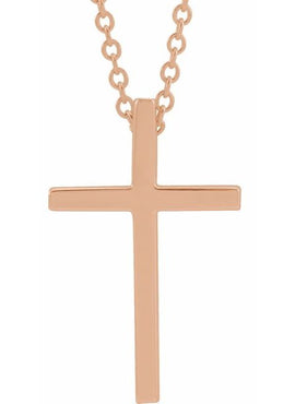 Platinum 25.7x15.7 mm Cross Pendant