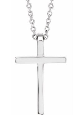 Platinum 25.7x15.7 mm Cross Pendant