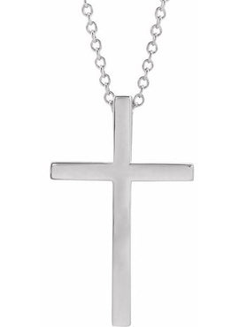 Platinum 25.7x15.7 mm Cross Pendant