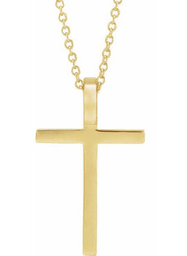 Platinum 25.7x15.7 mm Cross Pendant