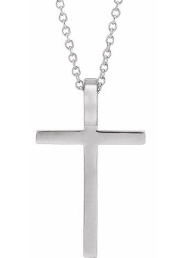 Platinum 25.7x15.7 mm Cross Pendant