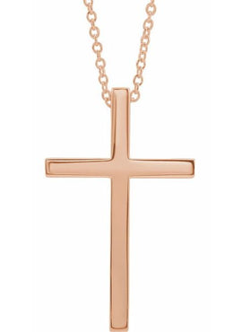Platinum 25.7x15.7 mm Cross Pendant