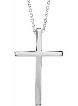 Platinum 25.7x15.7 mm Cross Pendant