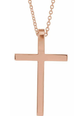 Platinum 25.7x15.7 mm Cross Pendant
