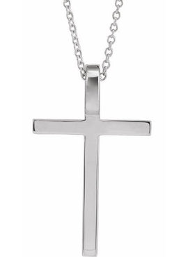 Platinum 25.7x15.7 mm Cross Pendant
