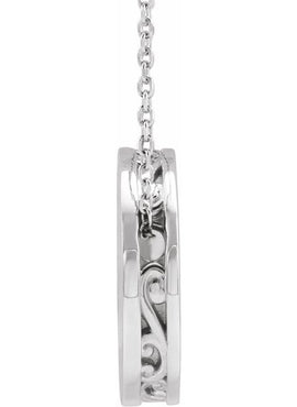 14K White Gold Engravable Disc Pendant