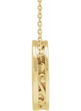 14K White Gold Engravable Disc Pendant