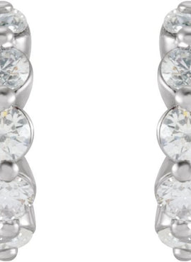 14K White Gold 1 3/8 CTW Natural Diamond 16.5 mm Hoop Earrings