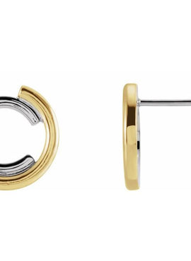 14K White Gold Circular Drop Earrings
