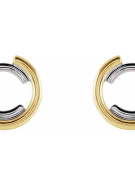 14K White Gold Circular Drop Earrings