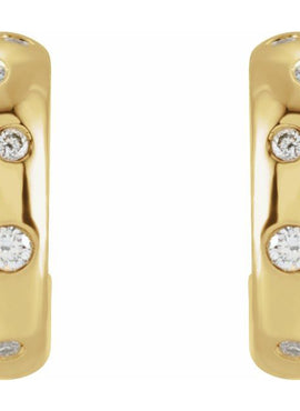 14K White Gold 1/10 CTW Natural Diamond Hoop Earrings
