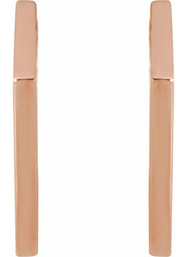 14K White Gold Geometric 15.7 mm Hoop Earrings