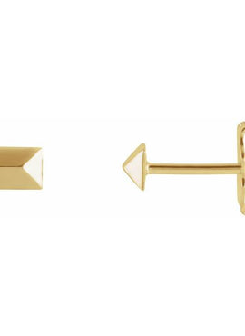 14K White Gold Geometric Stud Earrings