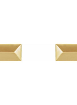 14K White Gold Geometric Stud Earrings
