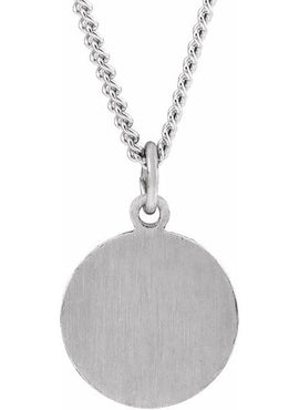 Sterling Silver 11.8 mm Guardian Angel Medal 18